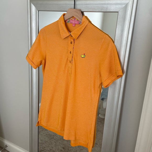 Masters Augusta, Ga Magnolia Lane Women's Orange Short Sleeve Golf Polo Shirt - Picture 1 of 7
